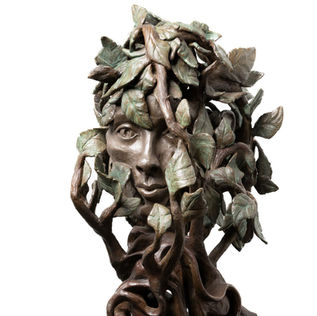 sculpture or face and leaves