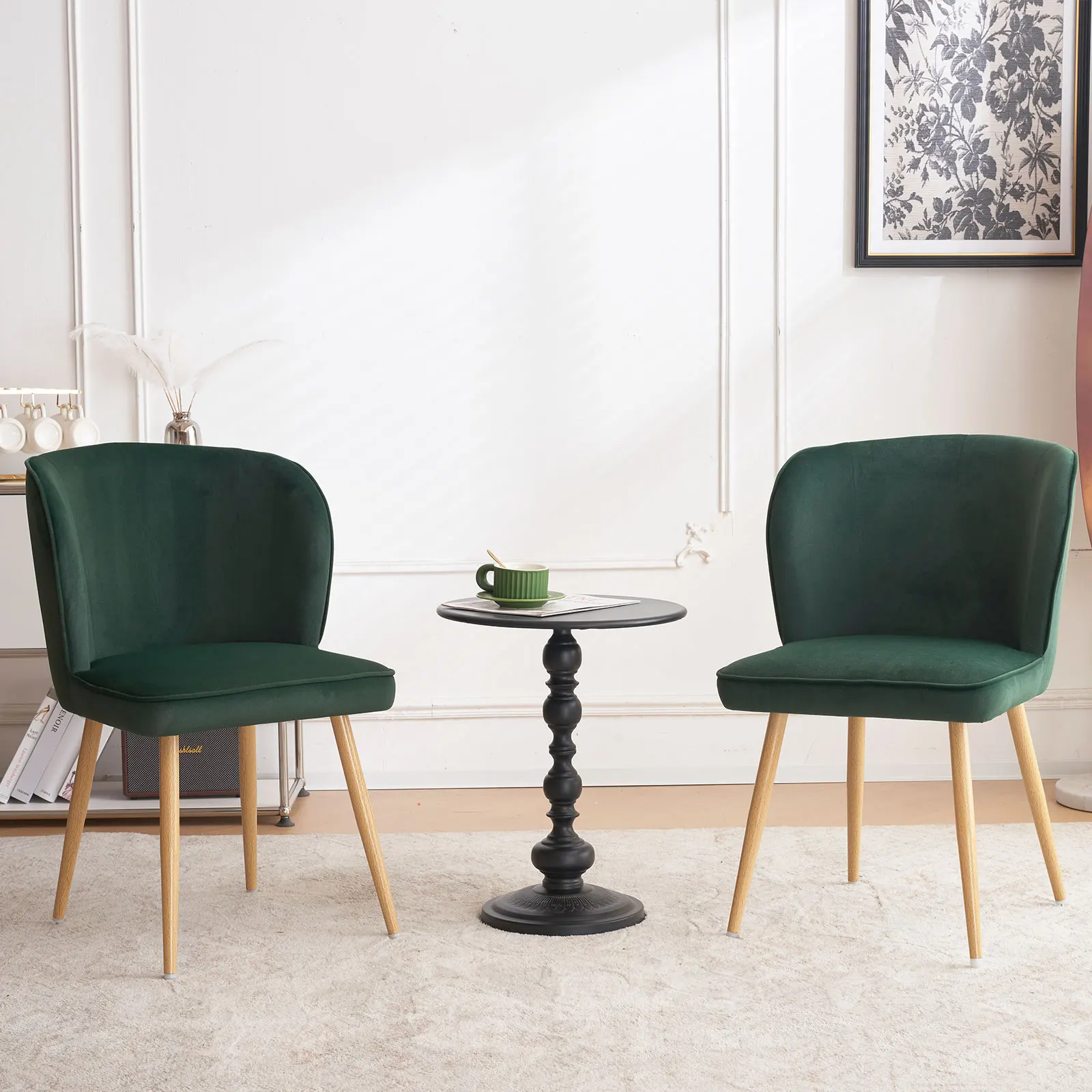 Modern Velvet Dining Chairs Set of 2 Saw & Dust Woodworks