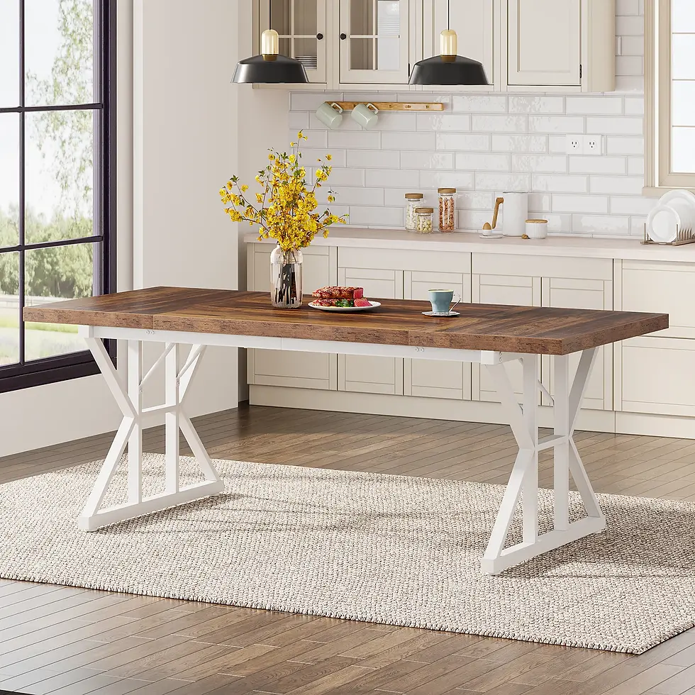 Thumbnail: Metal Base Trestle Base Table