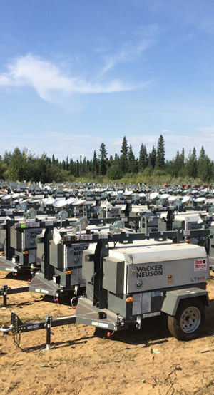 Light towers under rental agreement