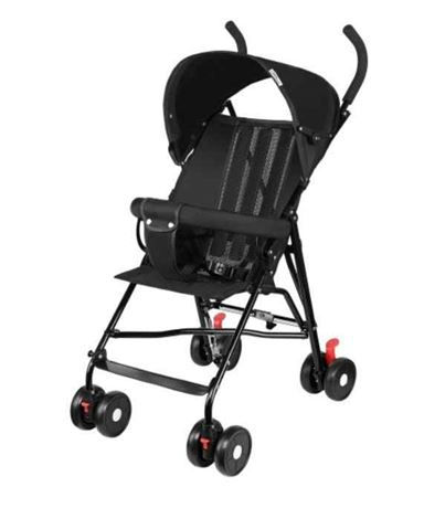 LivingBasics 36.42" Folding Baby Stroller - Black