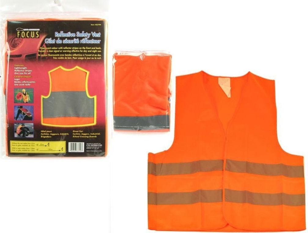 Focus Reflective Safety Vest Visible from 130m - Orange One Size