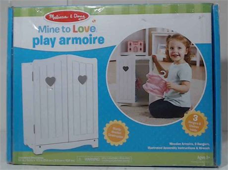 Melissa & Doug Mine to Love Wooden Play Armoire Closet for Doll