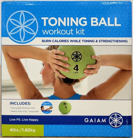 Gaiam Toning Ball Workout Kit, 4-lb. Ball & Workout DVD - Kiwi Green