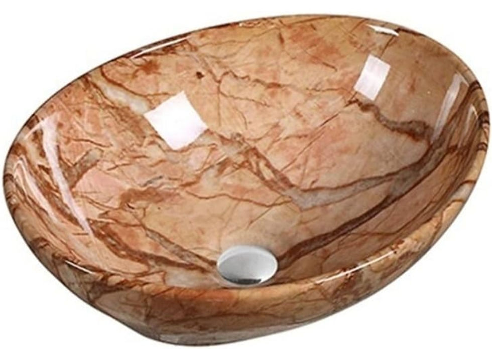 Davivy 16.3'' X 13" Nordic Marbling Oval Vessel Sink