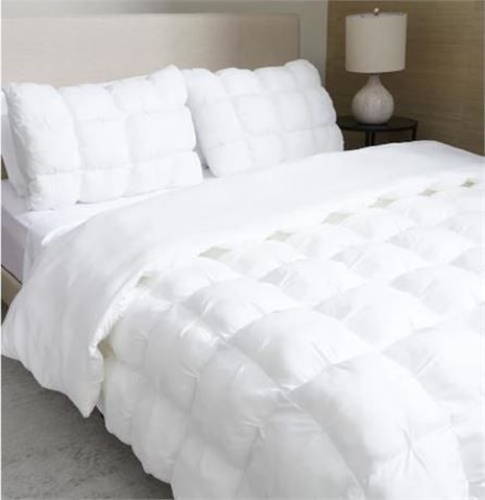 Suite Sanctuary 3-Piece Comforter Set, Double/ Queen, White