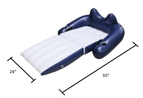 Inflatable Pool Lounger with Headrest - Backrest & Footrest