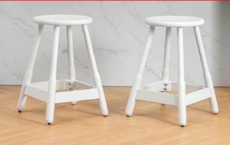 24 Inch Bar Stools with Round Seats - Set of 2
