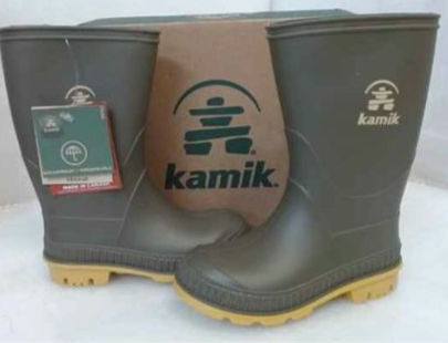 Kamik Kids Toddler Stomp Rain Boots -Size 8T - Olive