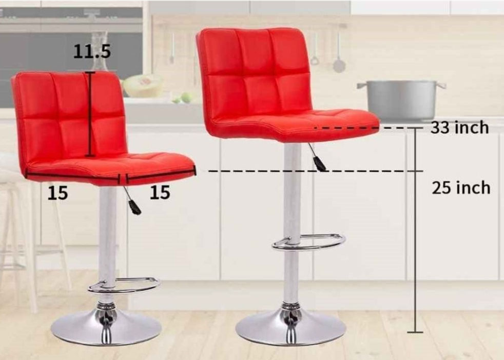 Sets of 2 Bar Stools
- Red