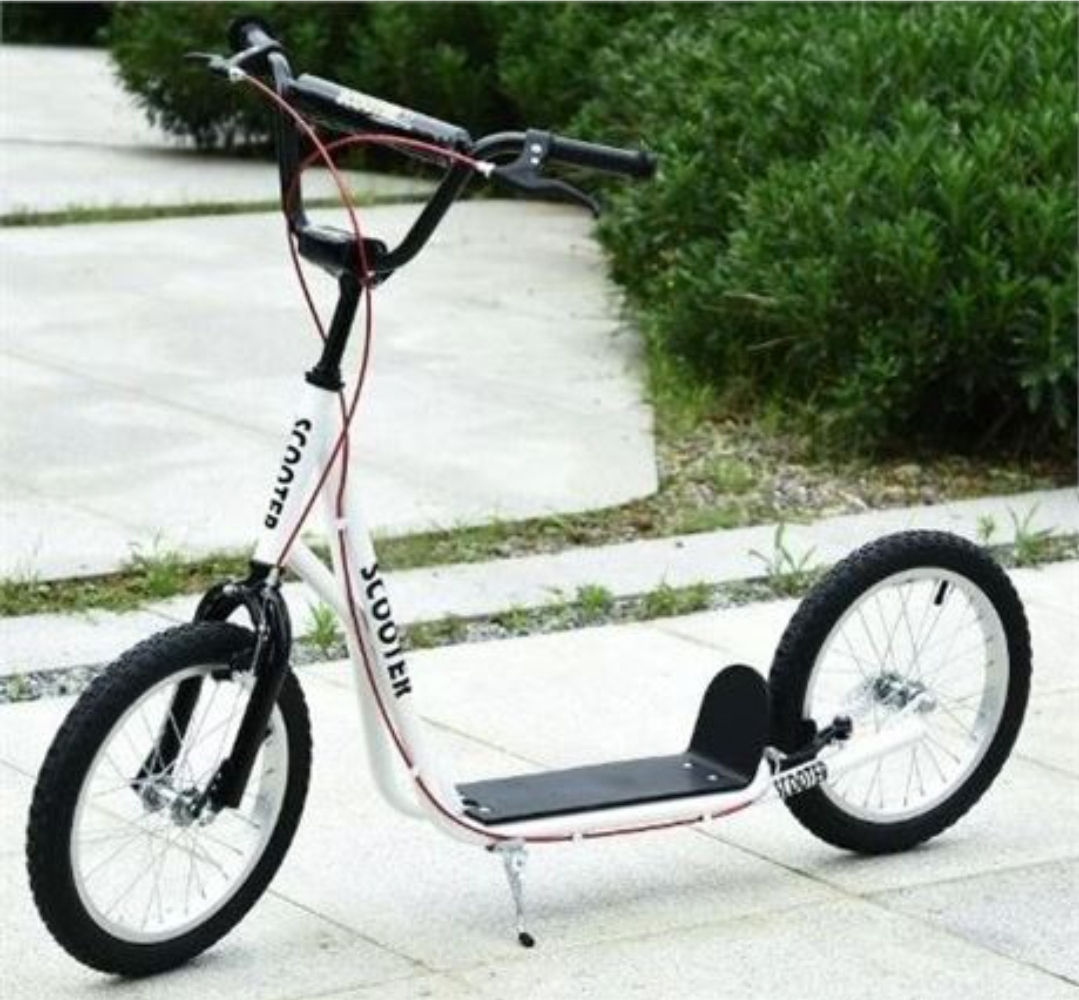 Aosom Youth/Kids Adjustable Inflatable Tires Kick Scooter