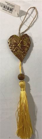 Accentra Stone Heart Shaped Decor With Yellow Tassel