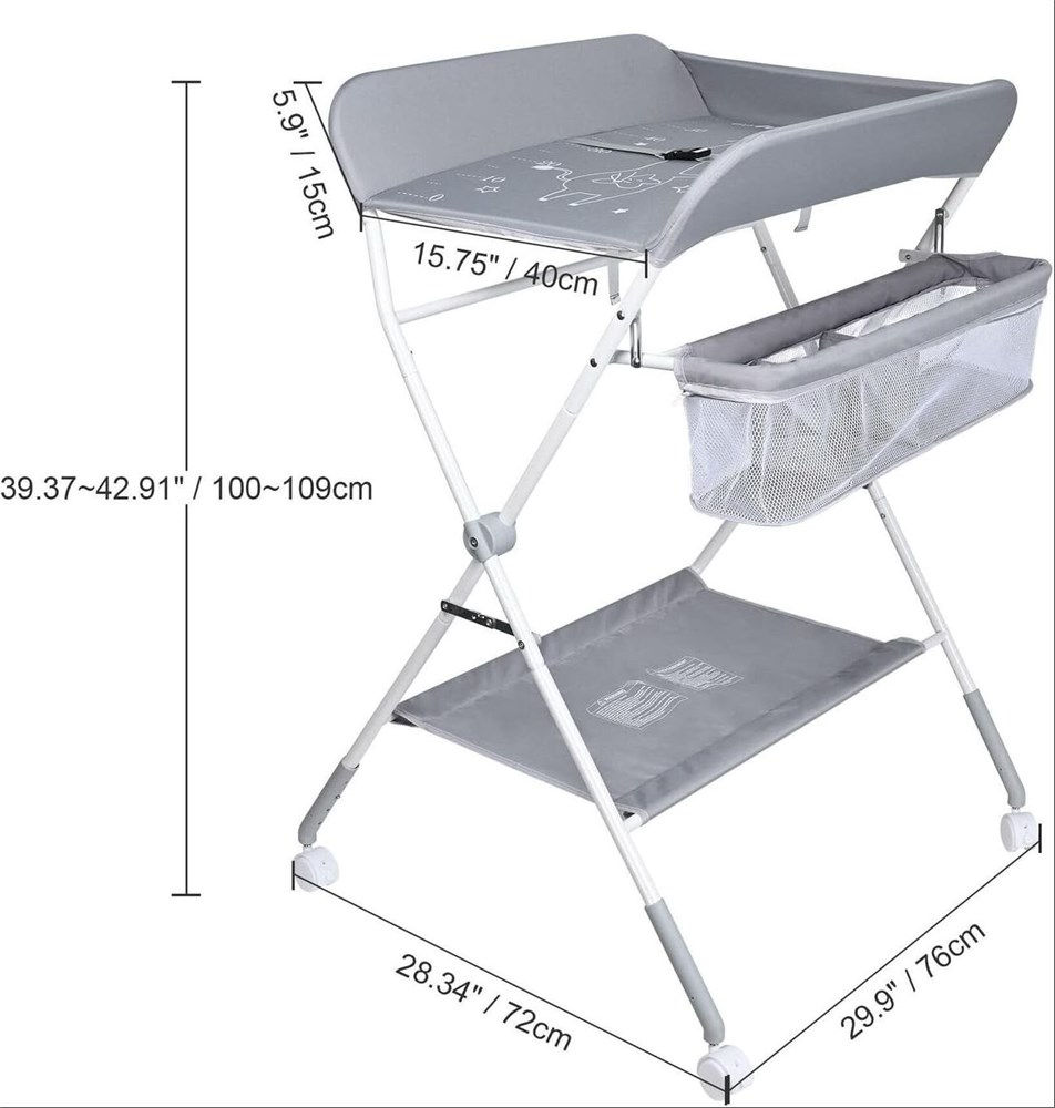 LIVINGbasics Baby Changing Table with Wheels
