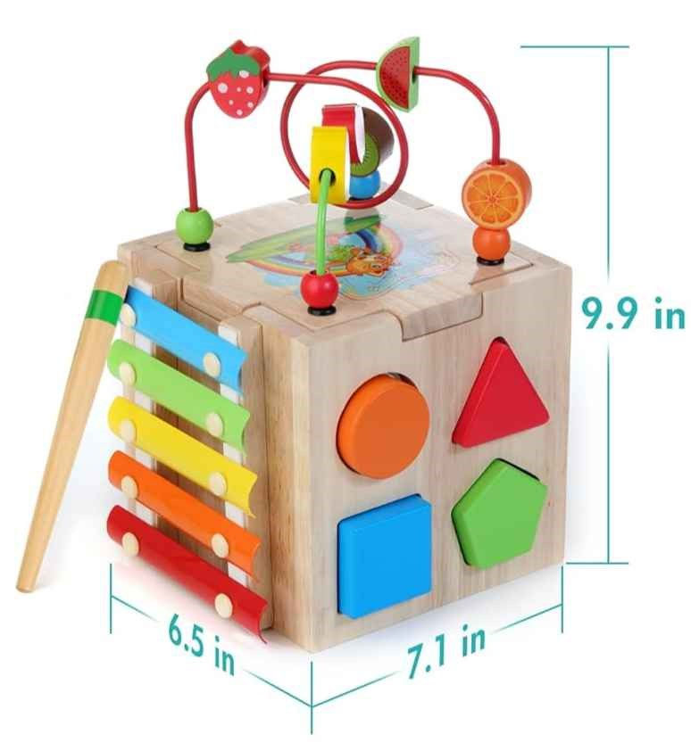 HelloWood Wooden Actvity Cube