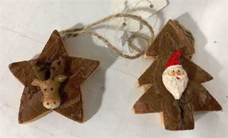 Case of 12 Wooden Mini Christmas Hanging Ornaments