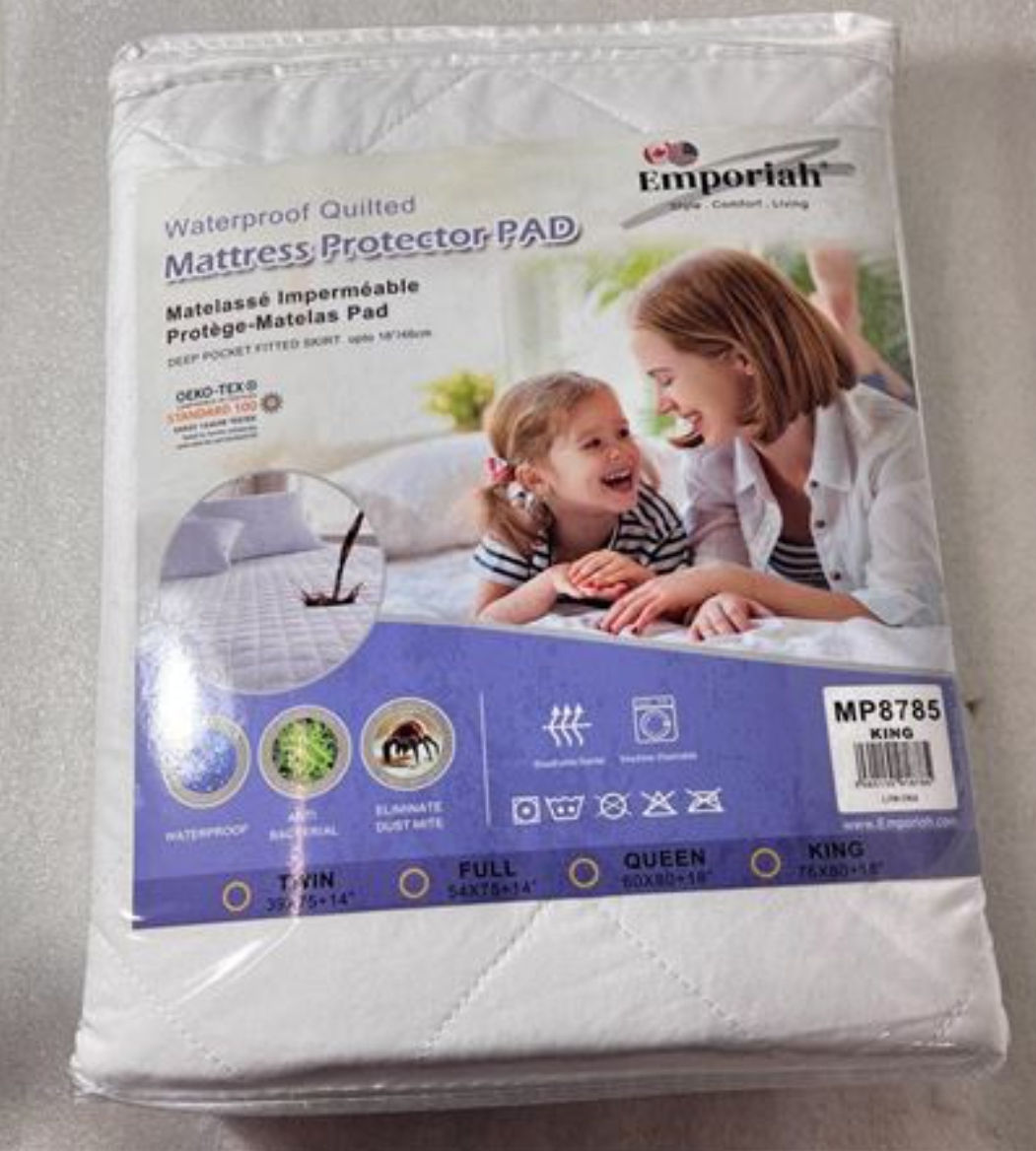 Emporiah Waterproof Mattress Protector with 18" Deep Pockets - King