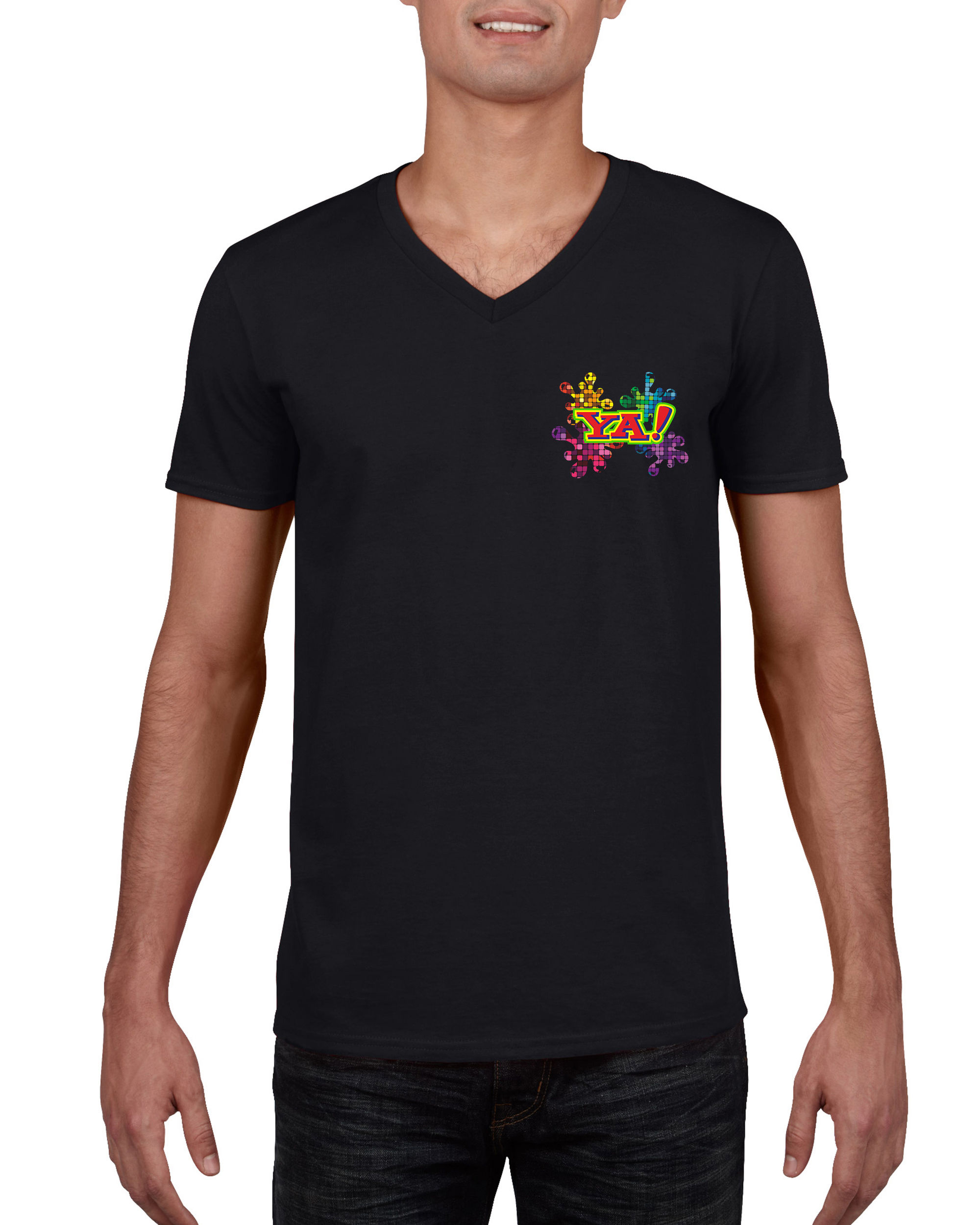 CAMISETAS V-POCKET NEGRO