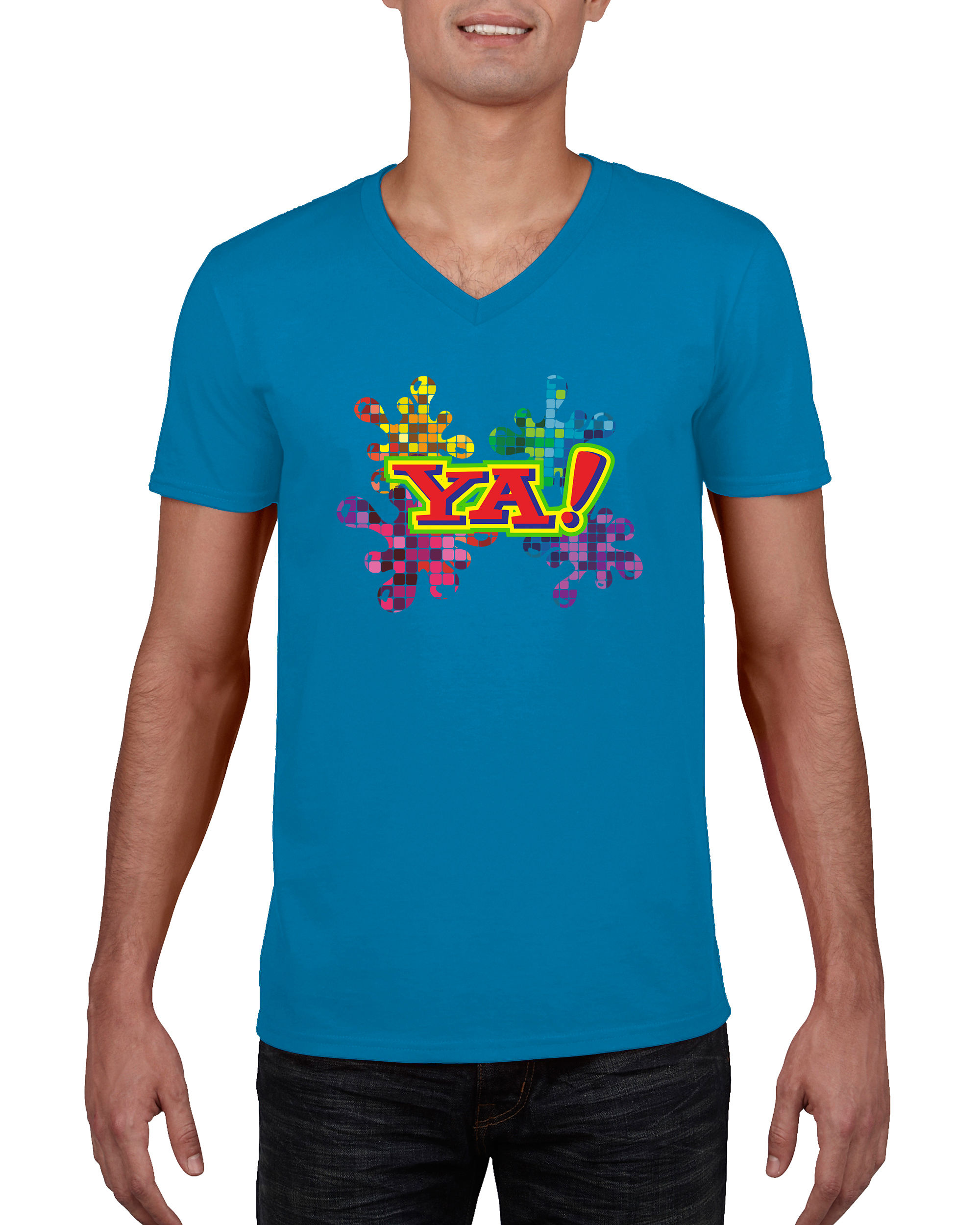 CAMISETA V-LETTER TURQUESA