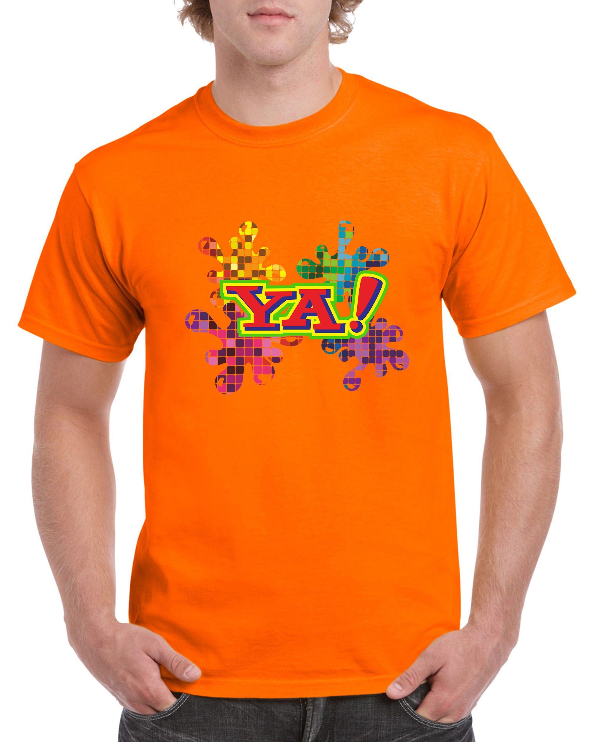 CAMISETA LETTER NARANJA NEON