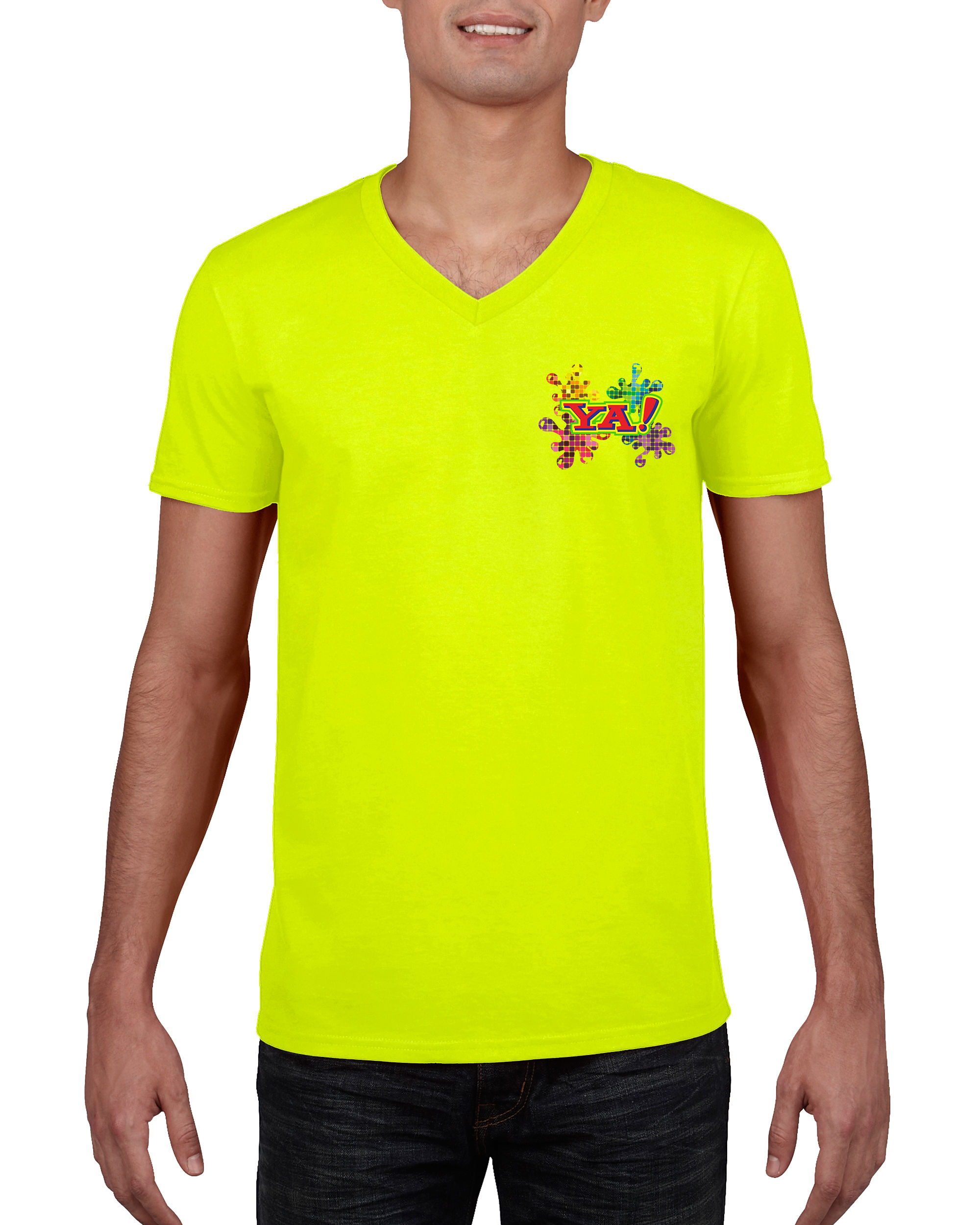 CAMISETA V-POCKET AMARILLO NEON