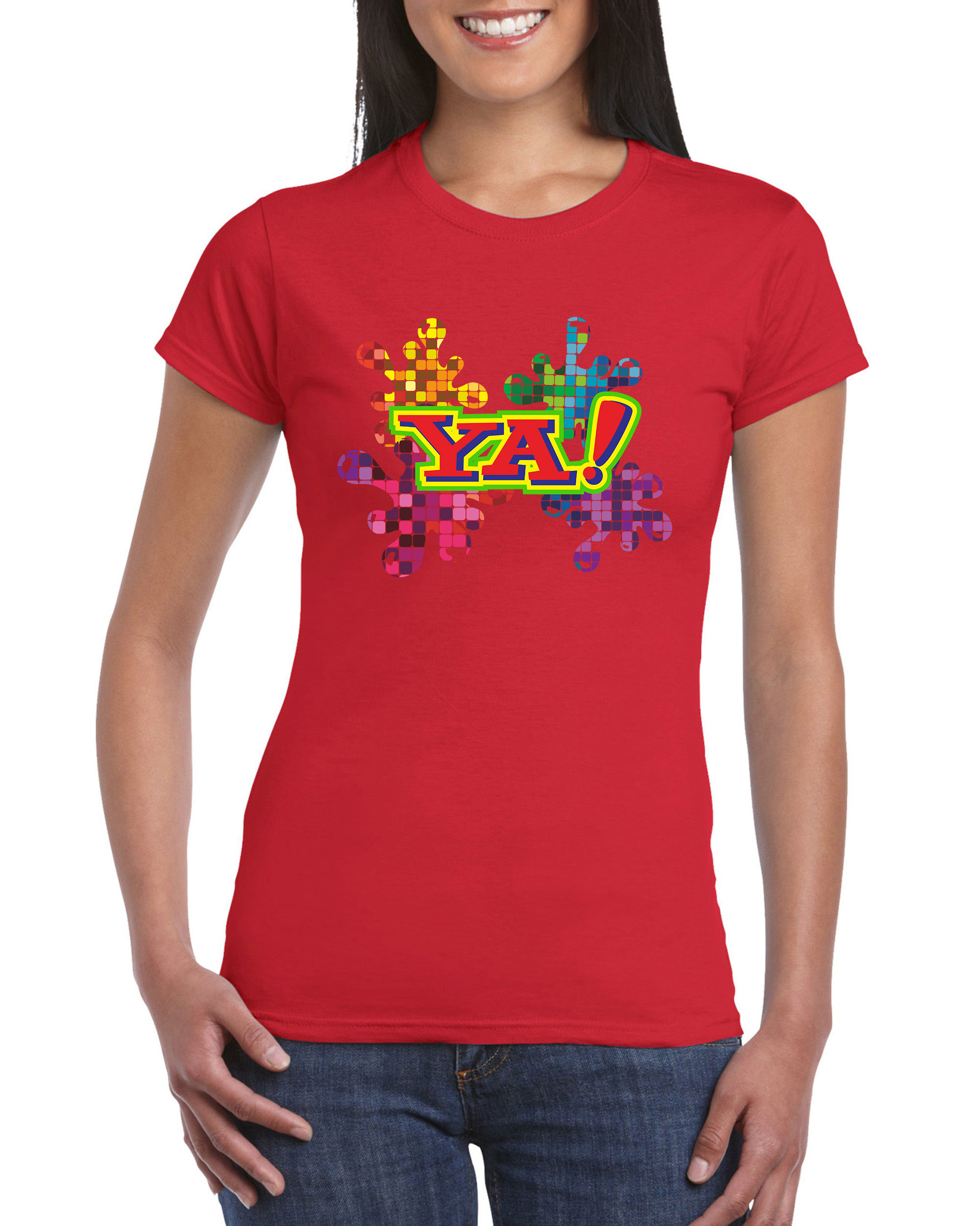 CAMISETAS WOMAN LETTER ROJO