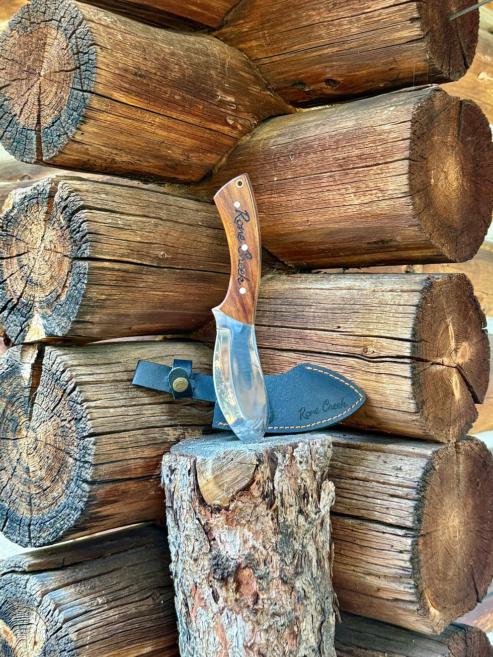 Thumbnail: Polished Nessmuk Knife: Rone Creek 10" Full Tang Knife w/ Sheath