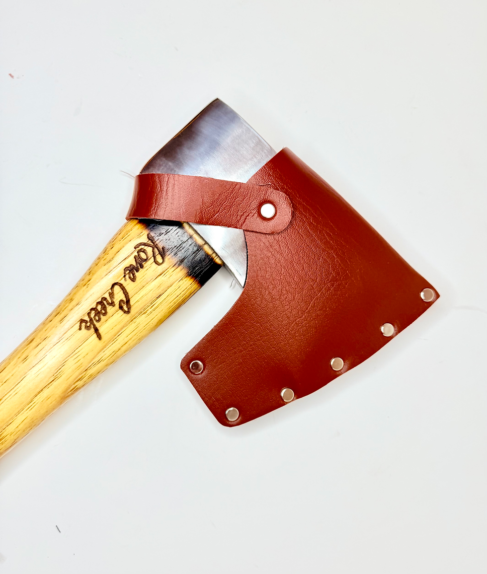 Thumbnail: The Trailwarden Rone Creek 1.25LB Camp Hatchet | Handmade Hand Burnt Finish