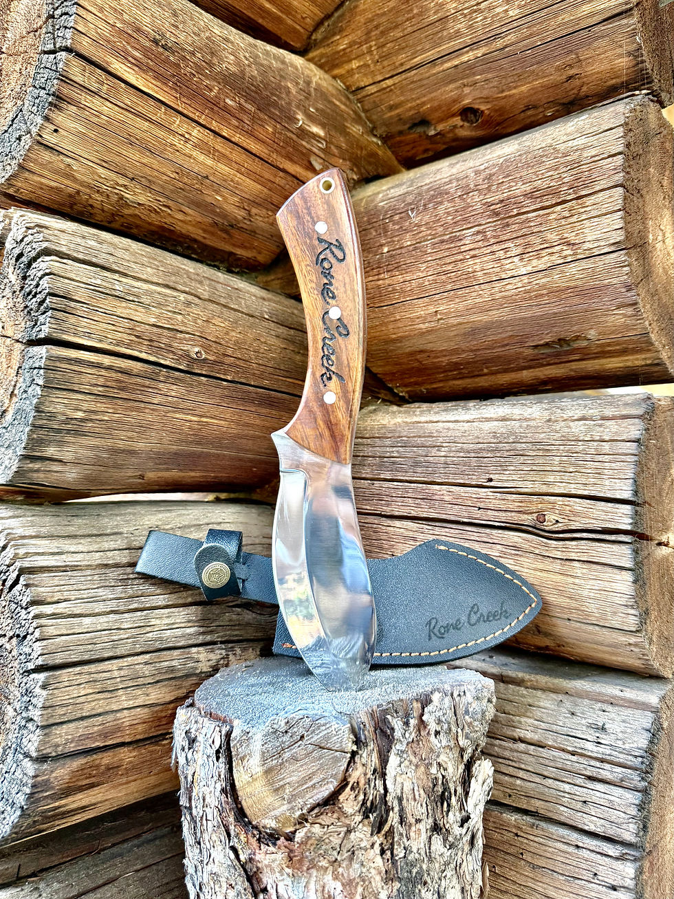 Thumbnail: Polished Nessmuk Knife: Rone Creek 10" Full Tang Knife w/ Sheath