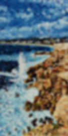 Œuvre d’art de type paysage acrylique au couteau intitulée Nice par l’artiste peintre Luc Fortier