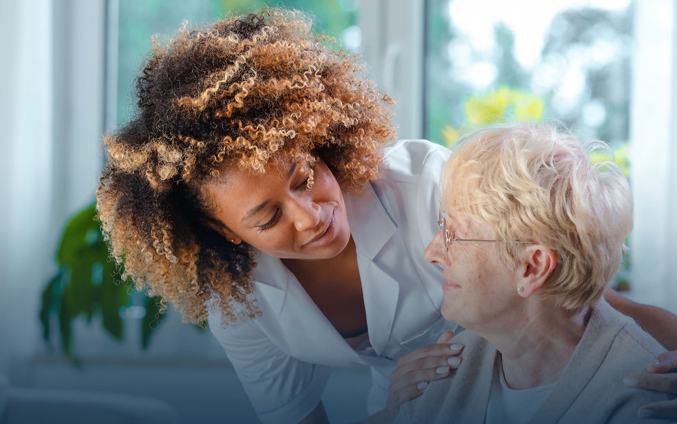 caregiver and patient talking
