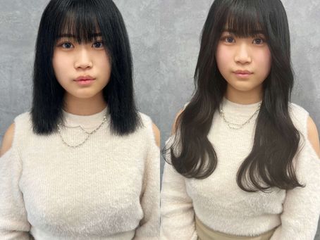 ボブからロングに変身(プルエクステ120本)