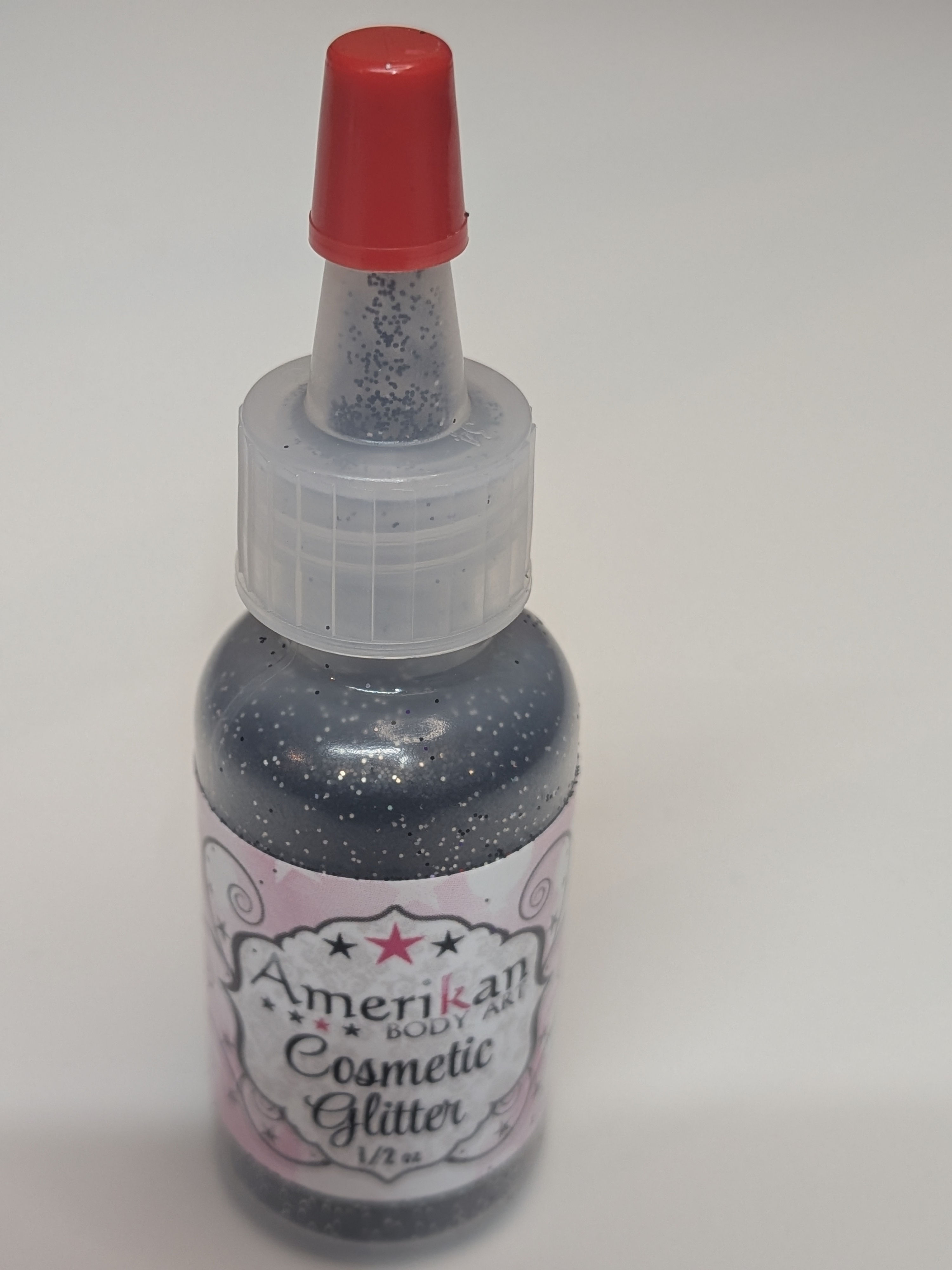 Amerikan Body Art Holographic Black Cosmetic Glitter — ½ oz Poof Bottle