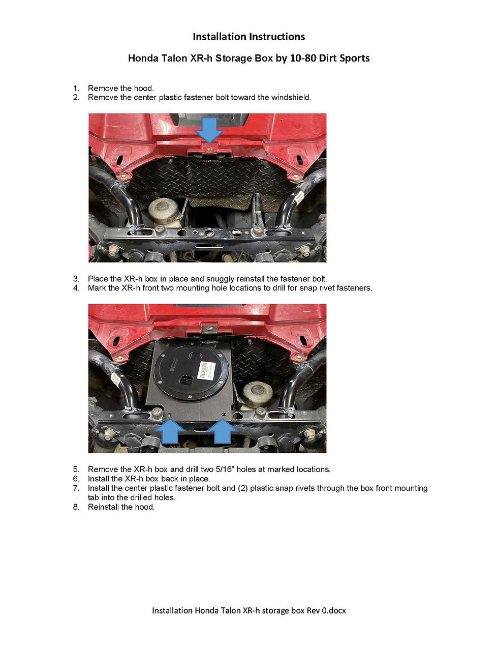 Thumbnail: Talon XR-h under hood cargo box