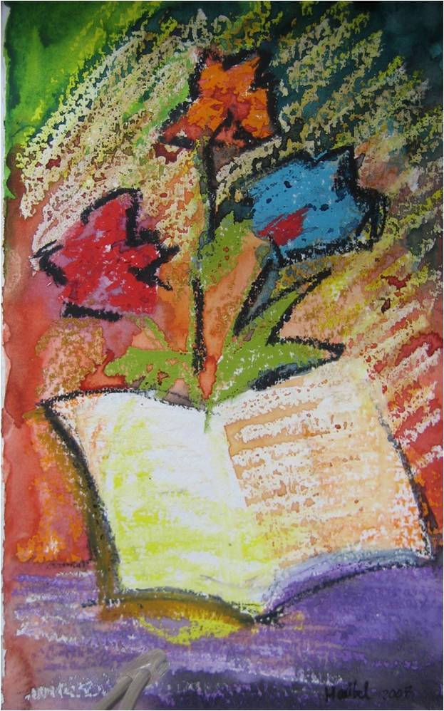 oil crayons and watercolors. 2007