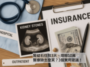 腎結石住院3天、理賠10萬:醫療險怎麼買才對?3個實用建議!