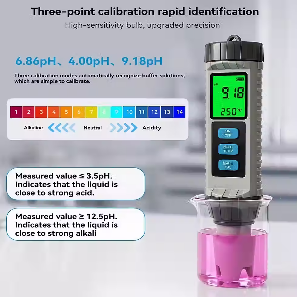 Miniatura: Medidor Digital de Calidad del Agua 8 en 1 | pH, ORP, EC, TDS, Salinidad, y más.
