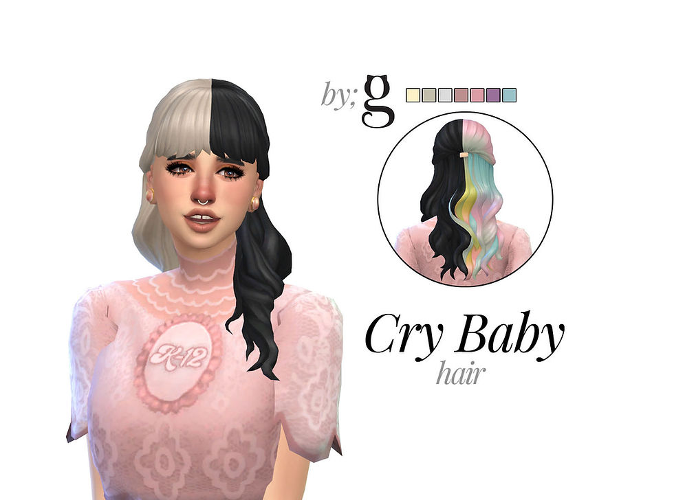 Cry Baby Hair | Sims 4 cc