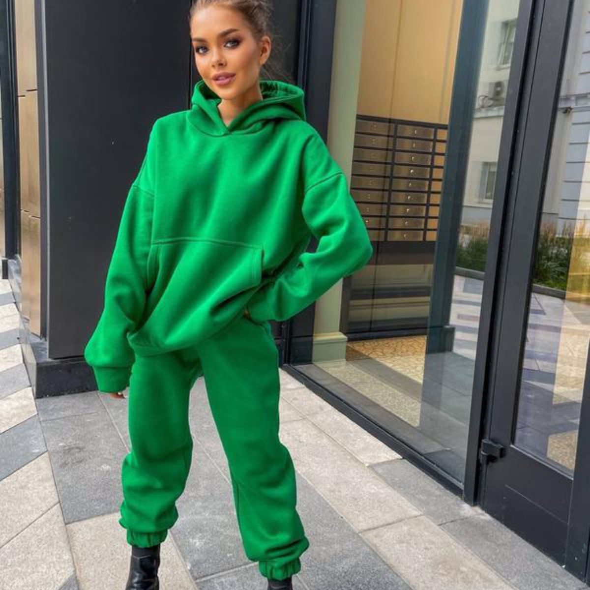 Women's Two Piece Hoodie Set Jogger Tracksuit Casual Wear