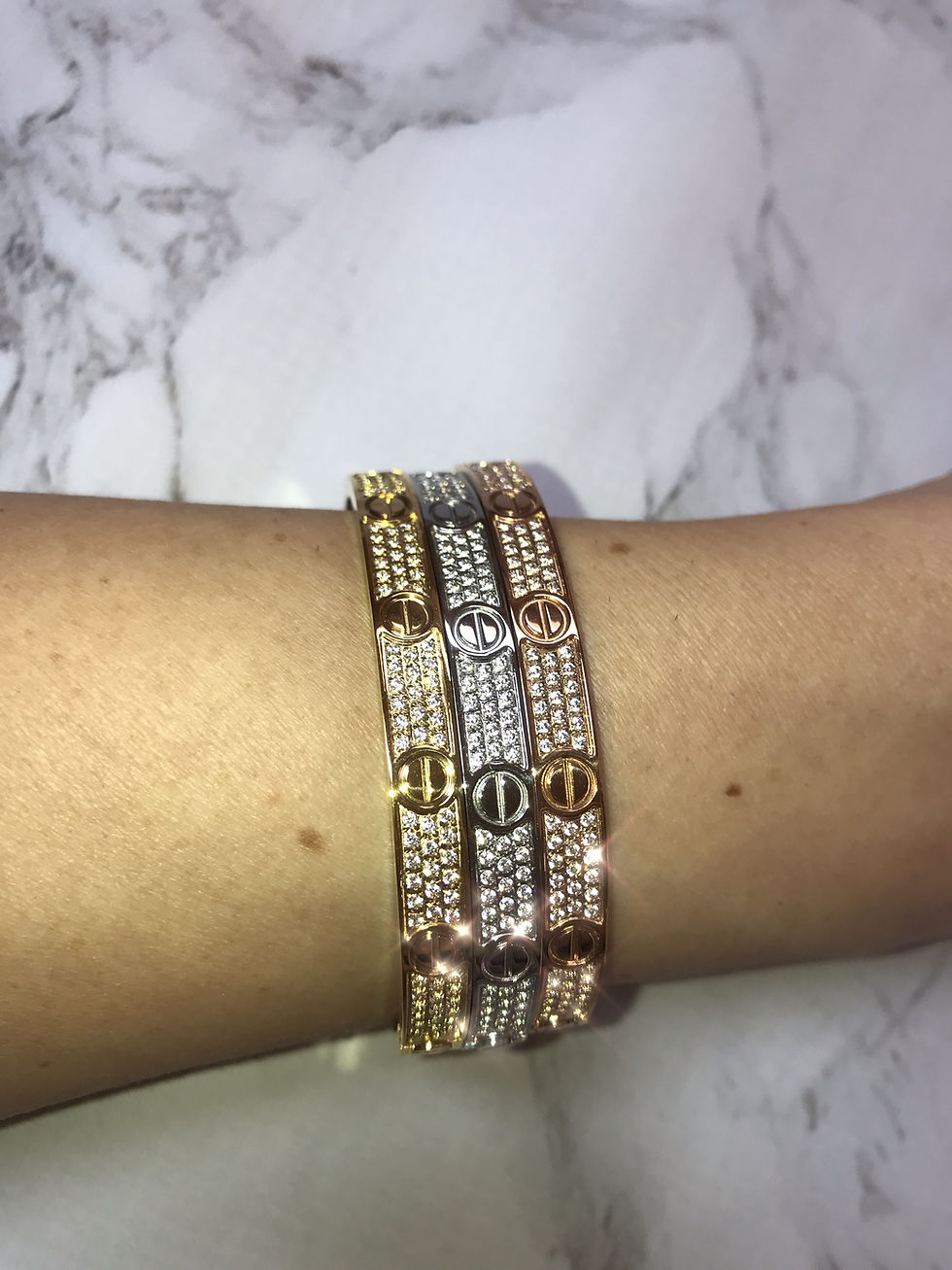 Thumbnail: Signature Bedazzled Screw Bangle