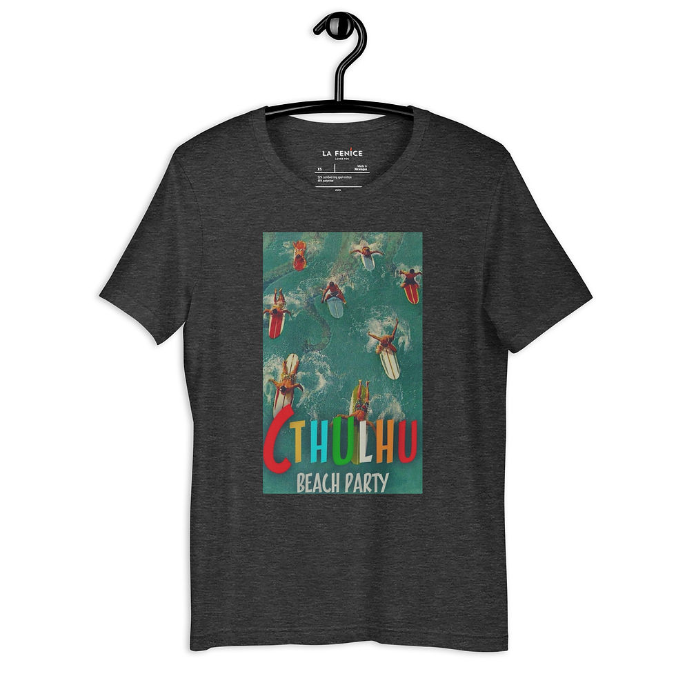 Miniatura: Camiseta unisex de fiesta en la playa de Cthulhu