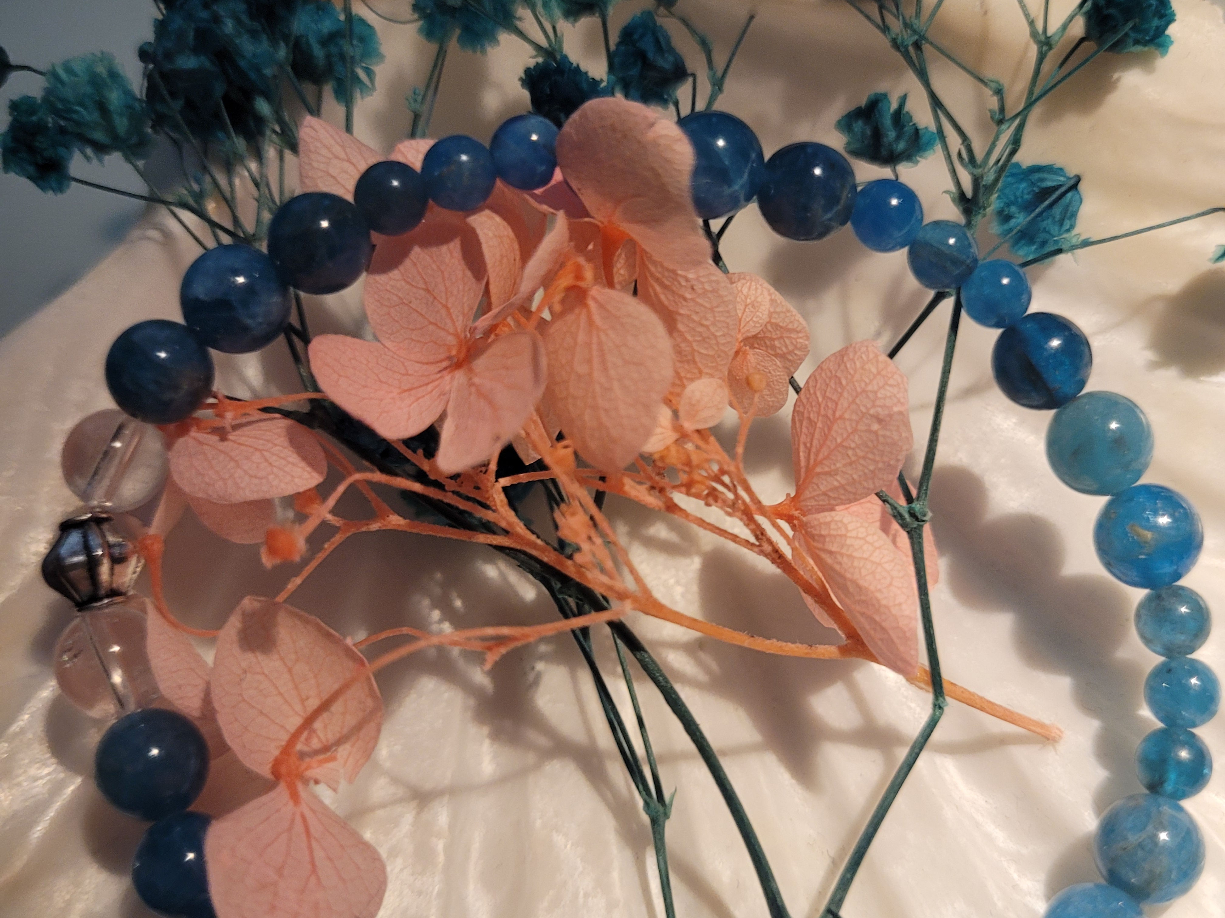 Bracelet apatite bleue 6 et 4 mm