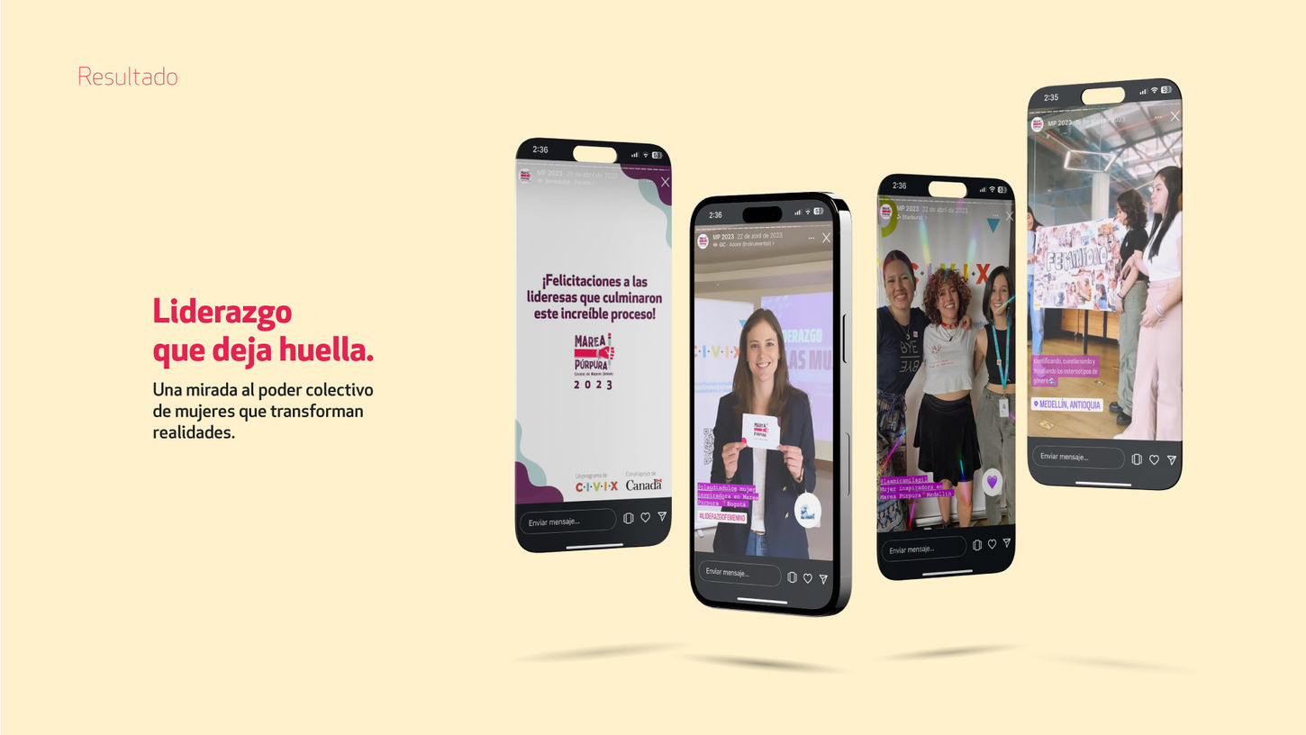 Campaña visual de liderazgo femenino para Marea Púrpura