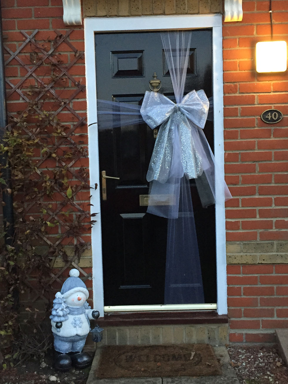 Silver glitter door bow
