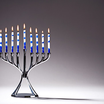 Lit Candles on Stand