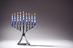 Lit Candles on Stand