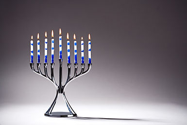 Lit Candles on Stand