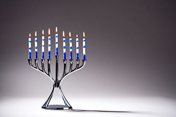 Lit Candles on Stand