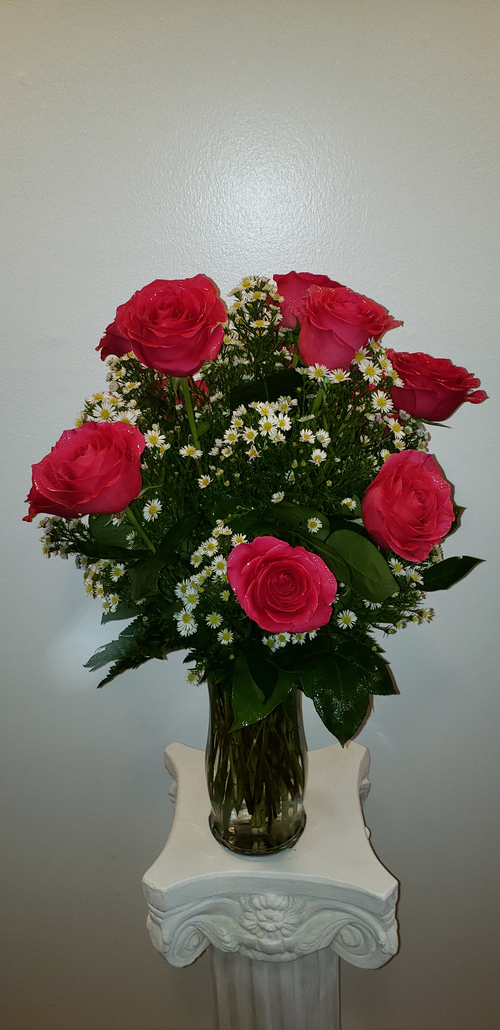 ONE DOZEN HOT PINK ROSES