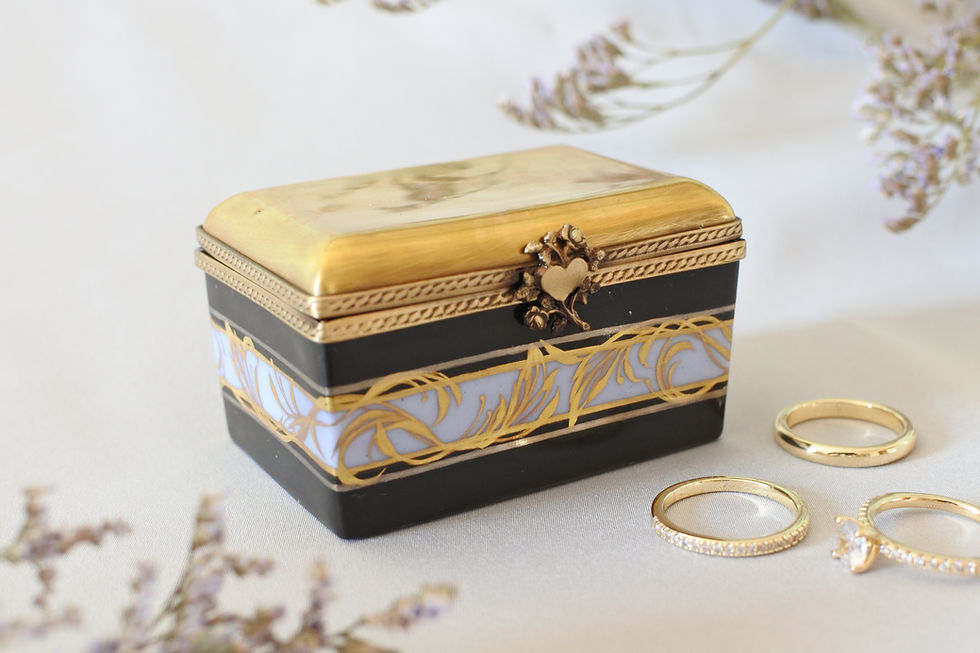 サムネイル： Handmade Porcelain Ring Box | Multi Ring Box Lavender Peony