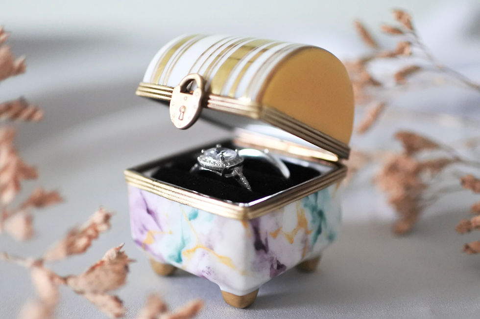 Ring box front view open